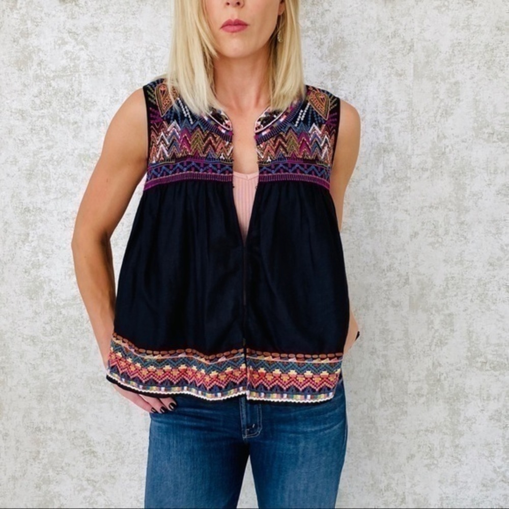 Anthro Velvet & Graham Embroidered Vest